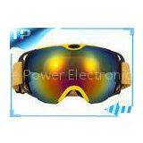 TPU Custom Yellow Reflective Ski Goggles Windproof / Dustproof For Outdoor