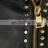 Black-Studded Leather Biker Jacket / Vented Cool Rider Jacket/Leather Motorbike Jackets/Punk Rock Leather Jackets.