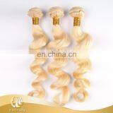 613# Blonde Color Virgin Human Loose Wave Remy Russian Hair Weave no shedding no tangle