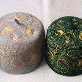 Africa Embroidered Wool Cap / Muslim Embroidered Wool Cap / Muslim Wool Cap / Wool Cap