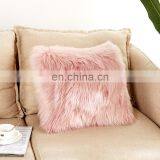 High Quality Trendy Square Bolster Fur Sheepskin Pillow Amazon thumbnail-1