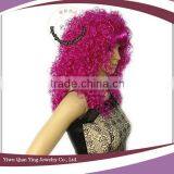 Halloween Synthetic Cheap Wholesale Afro Tight Curly Purple Party Wig thumbnail-2