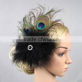 ERXI New Design Women Feather Fascinator With Peacock For Party/Wedding
