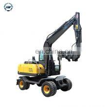 HENGWANG HWL80-1 8 ton black rotating wood grapple wheel excavator