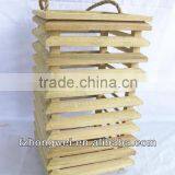 Hongwei Handmade Beautiful Wooden Lantern/Candle Lantern/Candle Holder With Hemp Rope Handle for Home&Garden Decor,Eco-Friendly thumbnail-2