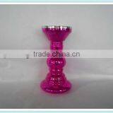 Red Electroplating Silver Glass Candlestick