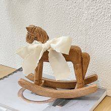 Retro Rural Style Wooden Rocking Horse thumbnail-2
