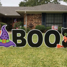 Custom Printed PP Corrugated Plastic Yard Signs – Halloween “BOO” Outdoor Decoration Boards thumbnail-2