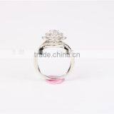 Micro Pave Setting Elegant Rose Shape Design 925 Sterling Silver Wedding Ring thumbnail-4