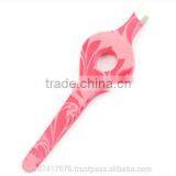 Floral Pink Color Wide Grip Ladies Eyebrow Eyebrow Plucking Tweezers thumbnail-1