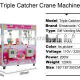 Good Price Coin Operated Two Players Plush Novelties Triple Catcher Crane Clawing Game Machine thumbnail-2