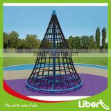 Cone Shape Outdoor Rope Climbing Structure, Kids Outdoor Playground Cliimbing Net Structure