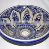 Hand painted moroccan ceramic sink