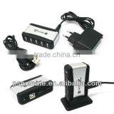 7 Port High-Speed USB 2.0 Hub Powered + AC Adapter Free for Laptop PC