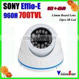 3.6mm Board Lens Sony 960H CCD Effio-E CXD4140GG Indoor/Outdoor Dome Camera 700TVL 24Pcs IR Leds Small Home Security Vision Star thumbnail-1