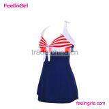 New Arrival Girl Halter Push Up Blue Beach Bikini thumbnail-2