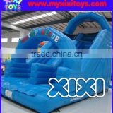 1000D PVC tarpaulin Light blue small inflatable slide for children,kids jumping inflatable slide for sale