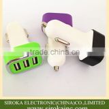 Promotional universal car chargers triple 3 usb portable car charger with 5V 5.2A output for Smartphone Laptop PC