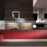 Modern Kitchen Cabinet With Red Honed Lacquer