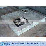 Modern Grey Veins White Marble Coffee Table