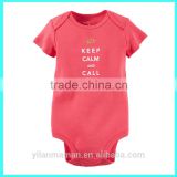 100% cotton cotton baby short sleeve romper baby red bodysuit baby girl romper with new design