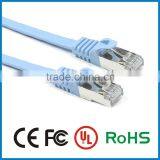 Blue Color 4 Pairs 32awg Copper Shielded Twisted Pair Cable Cat 6 Flat Patch Cord thumbnail-1