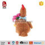 Meet EN71and ASTM Standard Stuffed Toy Chicken With Flower thumbnail-4