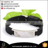 Fashion Power Jewelry 4 in 1 Bio Elements Energy Silicone Bracelet With Crystal Fitness Silicone Wrist Band thumbnail-1