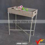 Tray Top Rust Farmhouse Iron Stand for Flower Pot