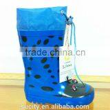New Products 2015 Rainbow Kids Rubber Rain Boots With Collar thumbnail-6