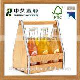 High quality elegant classic custom design wooden beverage bottle carrier holder