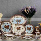 Exquisite Bridge Piece Pattern Design 69pcs Ceramic Dinnerware Set for Six thumbnail-1