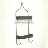 Wall Mounted Shampoo Rack With Two Hooks thumbnail-2