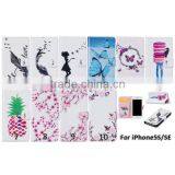 Embossed PU Flip Wallet Leather Phone Case For IPhone 5S SE thumbnail-6