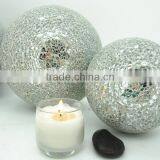 Silvery Crackle Tree Decoration Mirrored Carpet Hollow Glass Sphere thumbnail-2