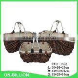 Large Size Willow Shopping Basket With Handles thumbnail-1