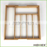 Bamboo Kitchen Drawer Organizer/Tray Layout for Utensils/Homex_BSCI