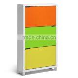 Foshan Home Entryways Shoe Rack Wood Shoe Storage Living Room Wood Dispaly Wholesale Wooden 3 Tiers Shoe Cabinet thumbnail-2