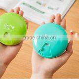 Delicate Bright-coloured Plastic Round Pocket Pill Box 7 Compartments thumbnail-2
