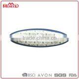 Tony Artistic Display Moneware Melamine Plastic Unique Shell Shaped Plate With Bule Rim thumbnail-1