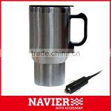 12V Car Electric Heat Kettle Car Water Warmer 450ml Travel Mug thumbnail-1