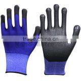 NMSAFETY Automotive and Transportation Use Blue PVC Dots on Blue Nitrile Palm Working Gloves thumbnail-1