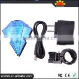 Factory Wholesale OEM Blue Diamond Style Wireless LED Laser Bicycle Bike Safelight Taillight thumbnail-4