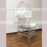 Taffeta Big White Flower Chair Sash For Wedding Luxurious Style High Spandex Double Lycra Bands For Party/Banquet thumbnail-1