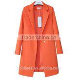 Women's Plus Size Wool Blazer Coat Long One Button Outwear Overcoat Loose Fit Jacket thumbnail-1