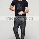 Cotton/spandex Man Black T-shirt Fit Mens Printing T-shirt thumbnail-5