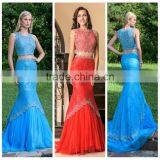 Lace Designs High Neck off Shoulder Evening Dress Woman thumbnail-1