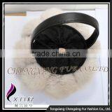 CX-H-08 High Quality Black Genuine Rabbit Fur Hand Bag Fur Pom Pom thumbnail-5