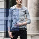 Cotton Mans V-neck T-shirt From China thumbnail-3
