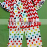 Christmas Clothing Sets Baby Girls Candy Top Pants Sets Kids Chevron Christmas Boutique Outfits